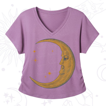Purplehecate Celestial Moon V-Neck T-Shirt