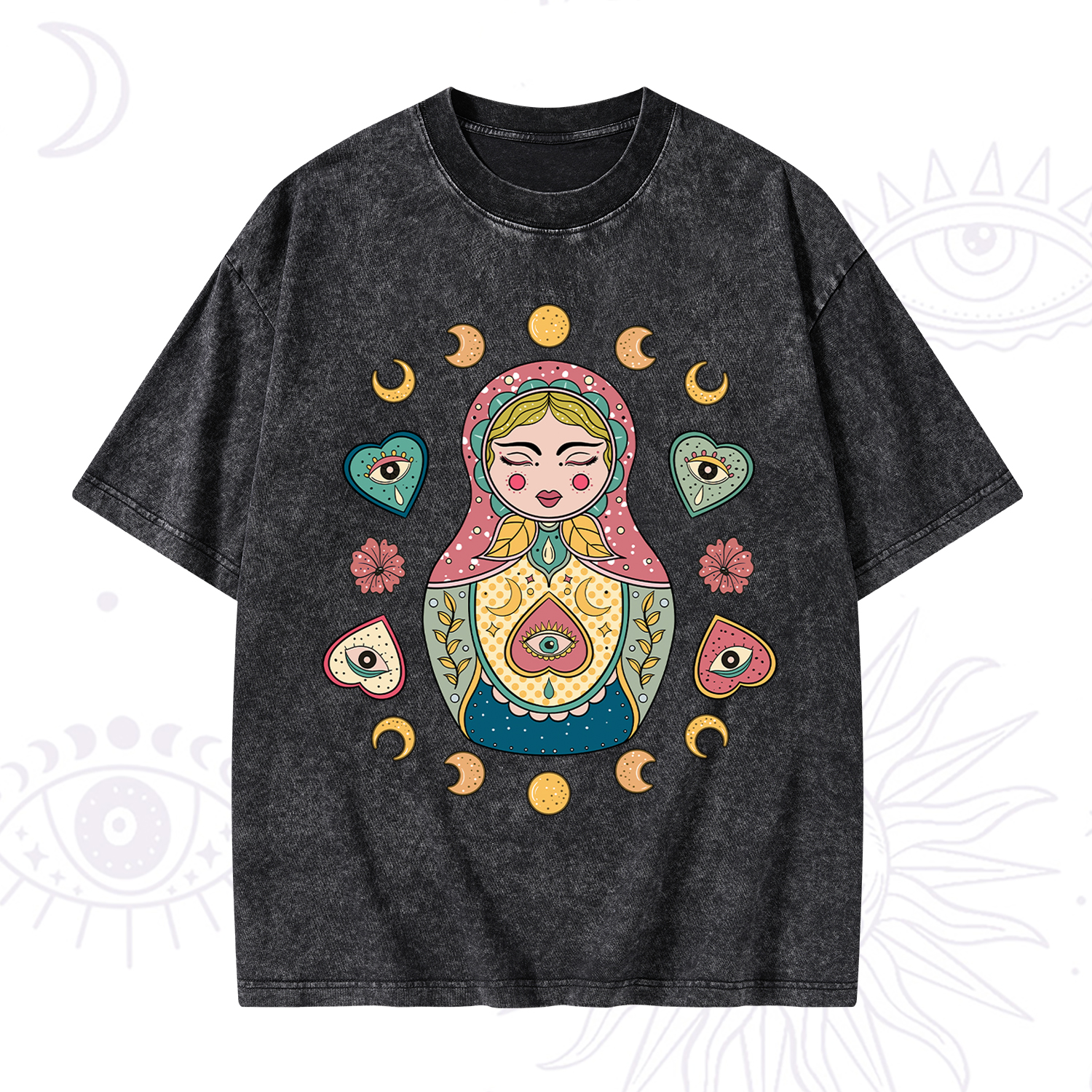 Purplehecate Nesting Doll Washed T-Shirt