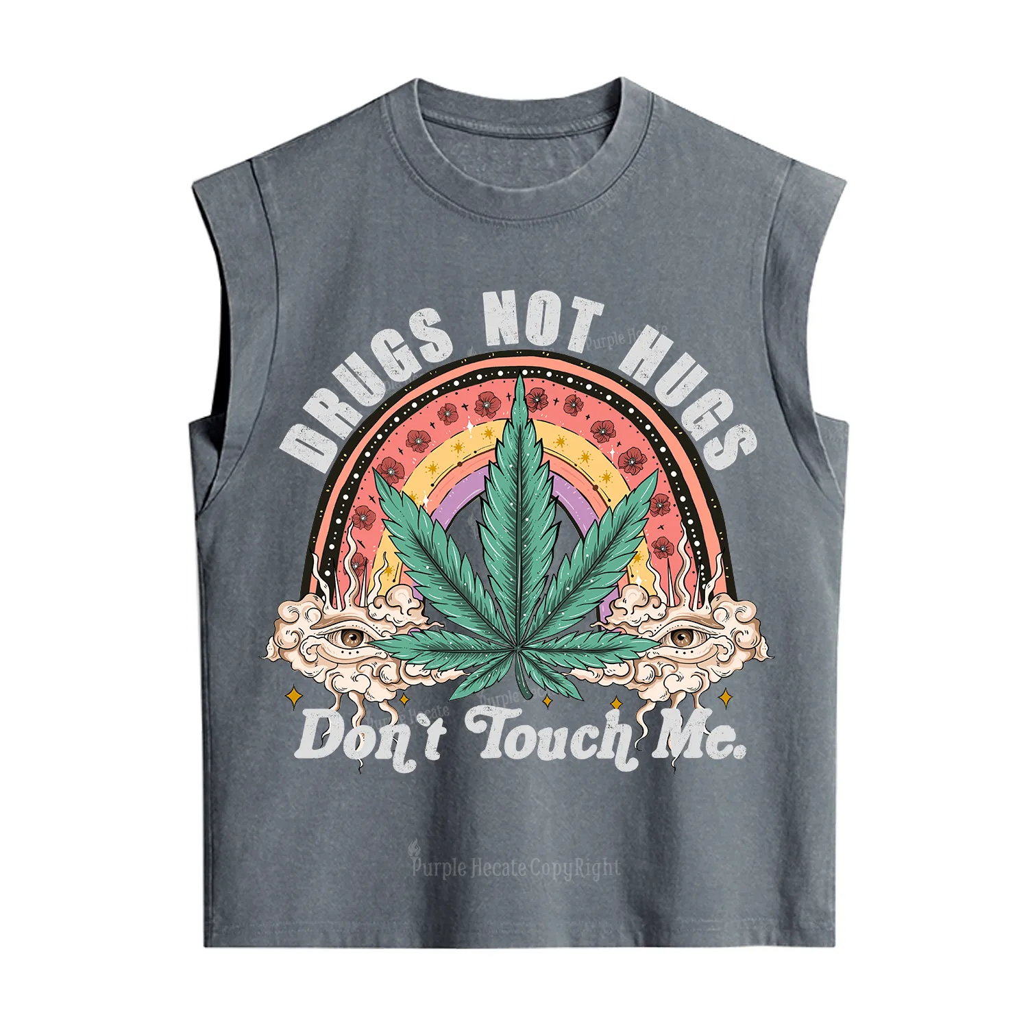 Purplehecate Drugs Not Hugs Vintage Washed Tank