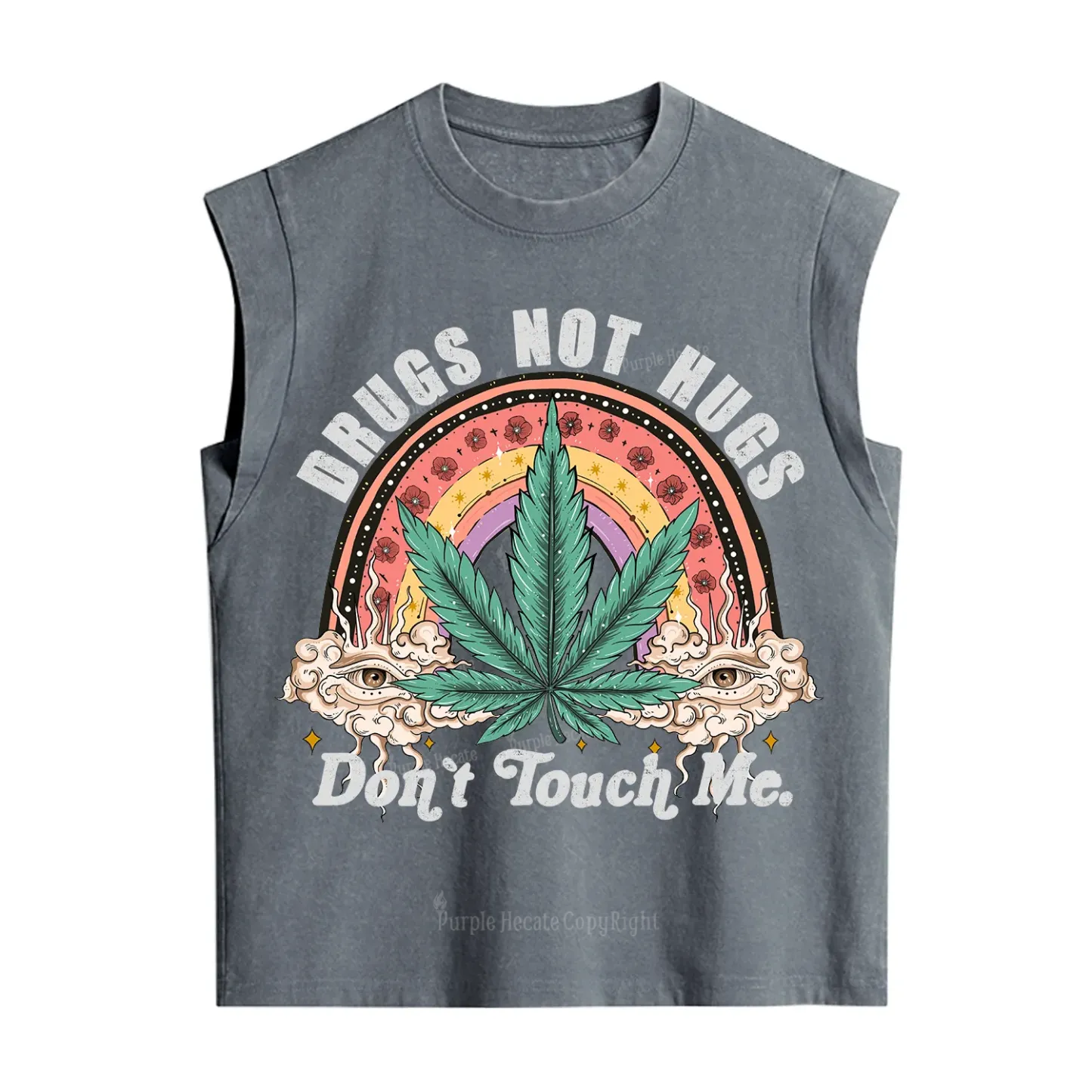 Purplehecate Drugs Not Hugs Vintage Washed Tank