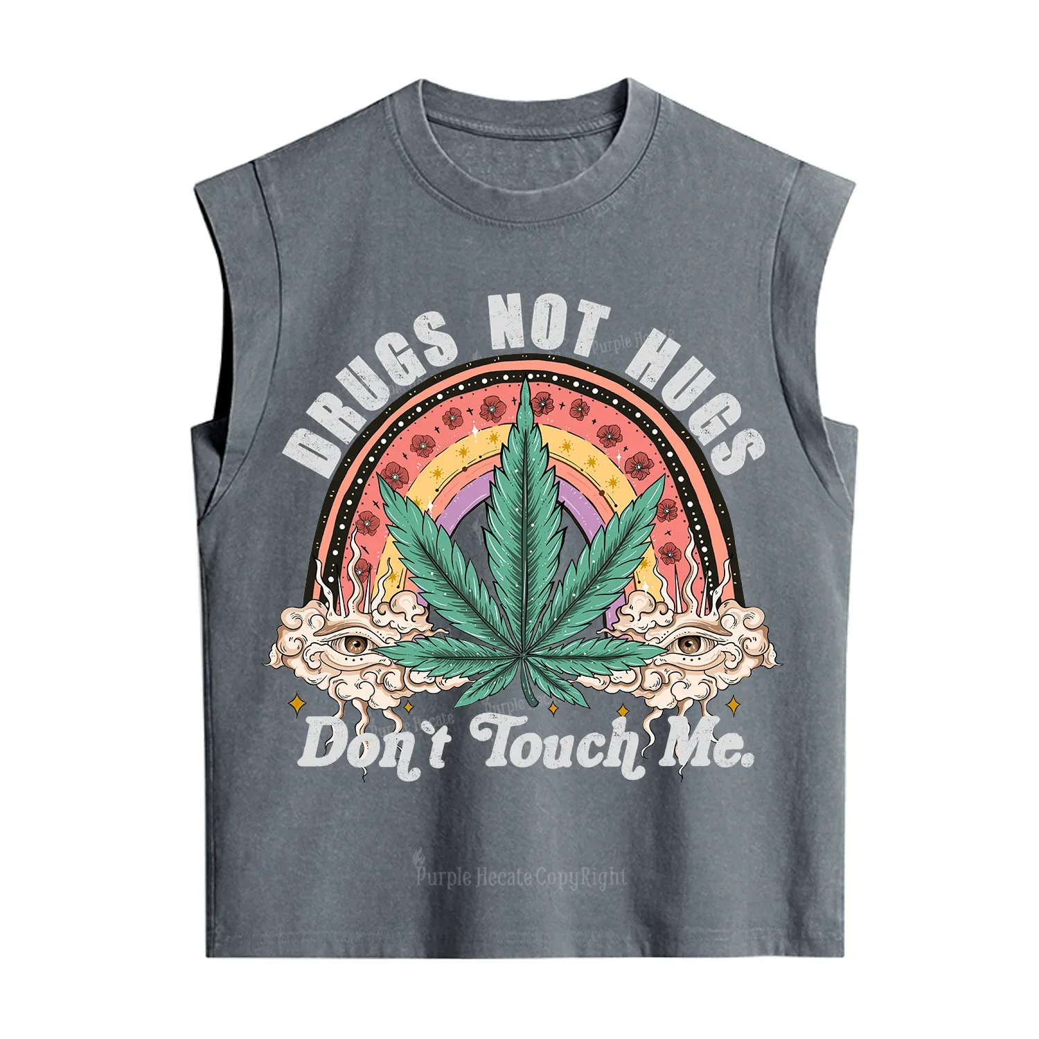 Purplehecate Drugs Not Hugs Vintage Washed Tank