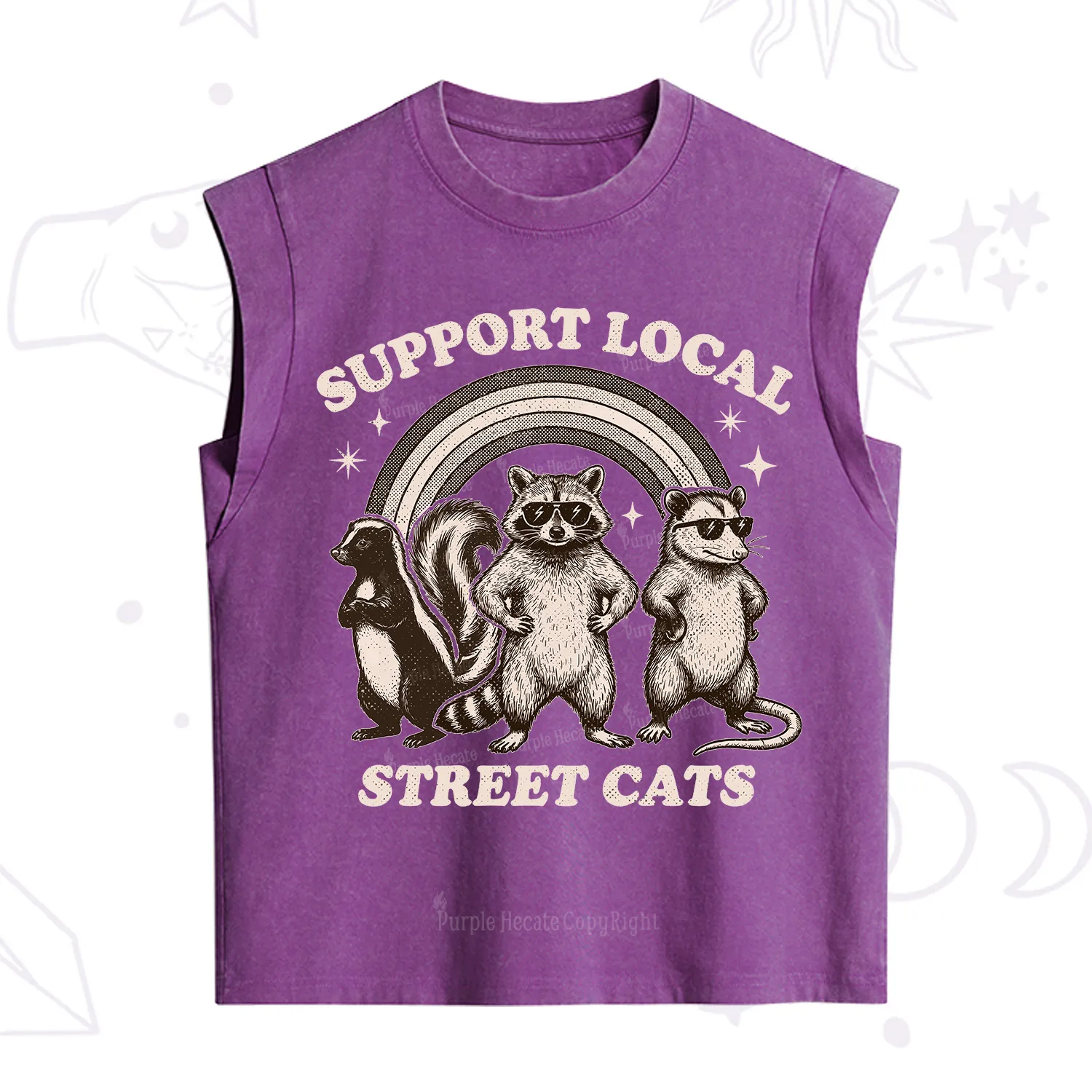 Purplehecate Support your local street cats Vintage Washed Tank