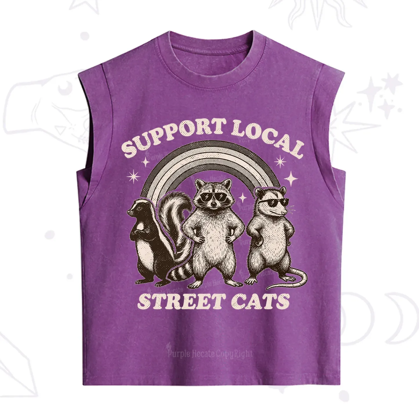 Purplehecate Support your local street cats Vintage Washed Tank