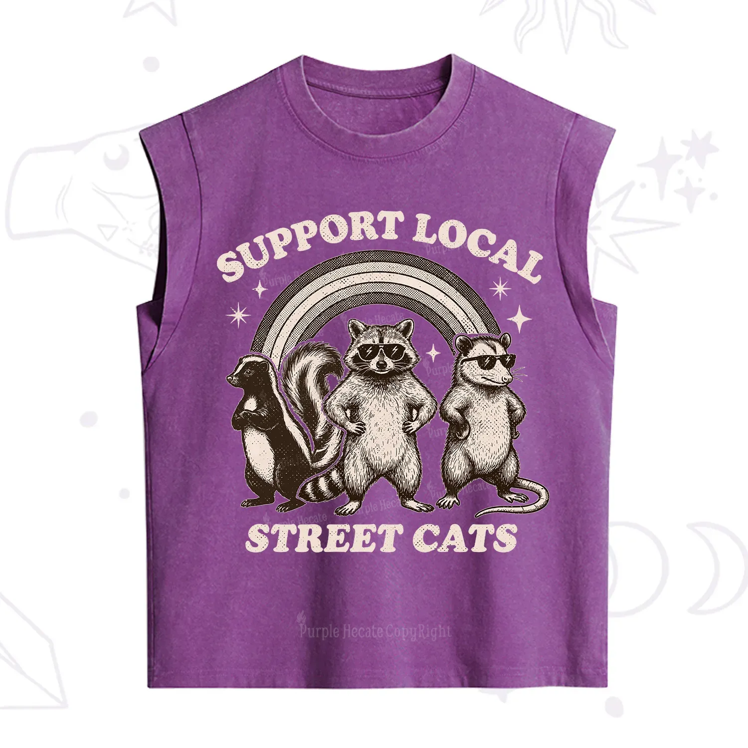 Purplehecate Support your local street cats Vintage Washed Tank