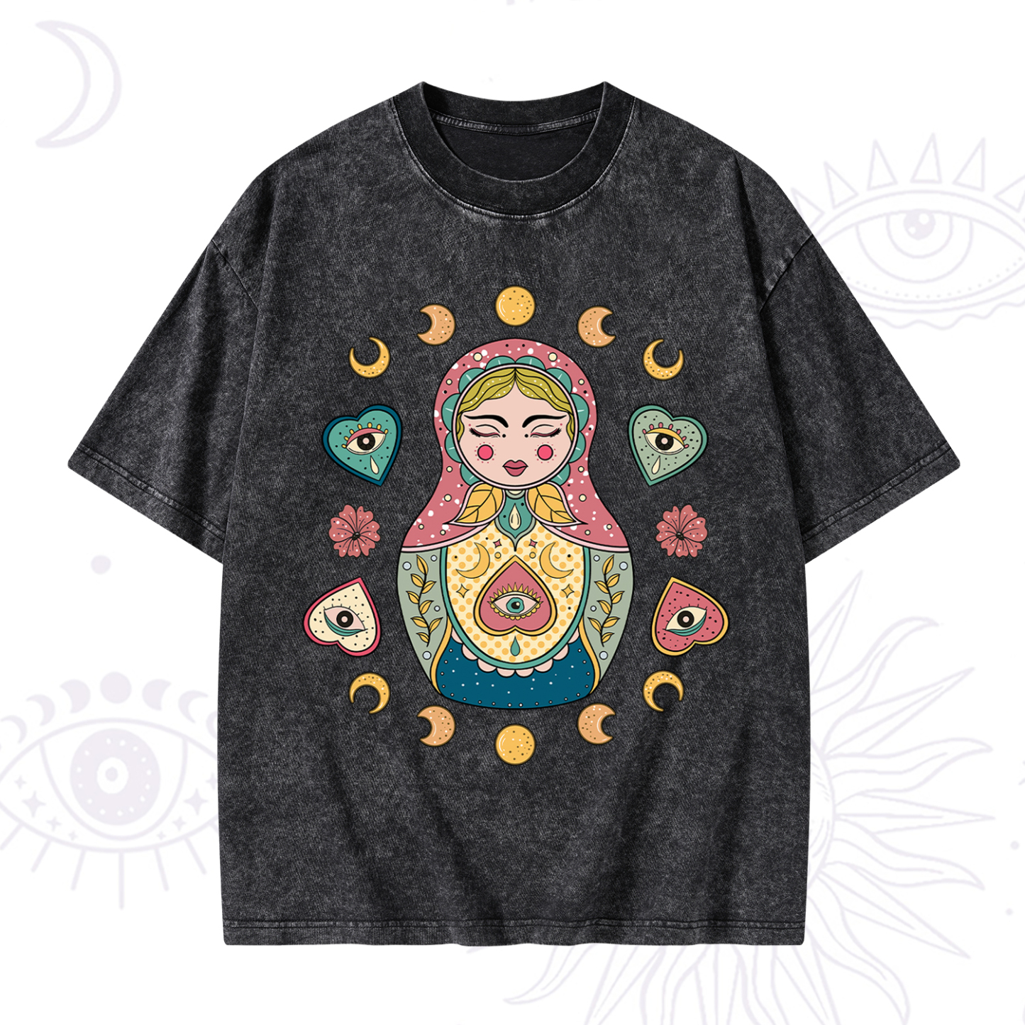 Magic Purplehecate Nesting Doll Washed T-Shirt