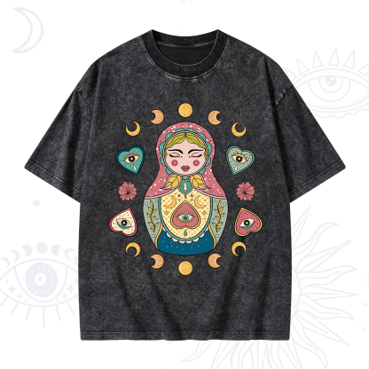 Purplehecate Nesting Doll Washed T-Shirt