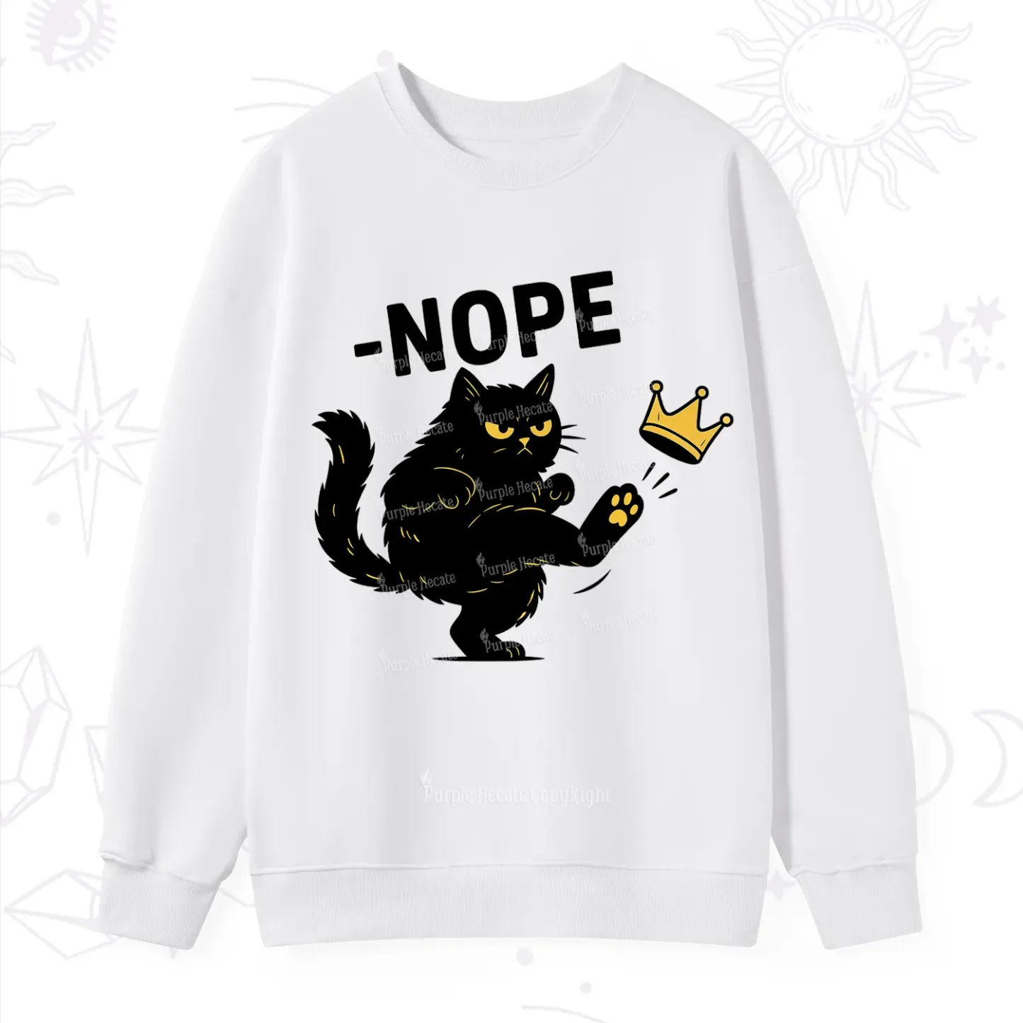 Purplehecate No Kings Black Cat Sweatshirt