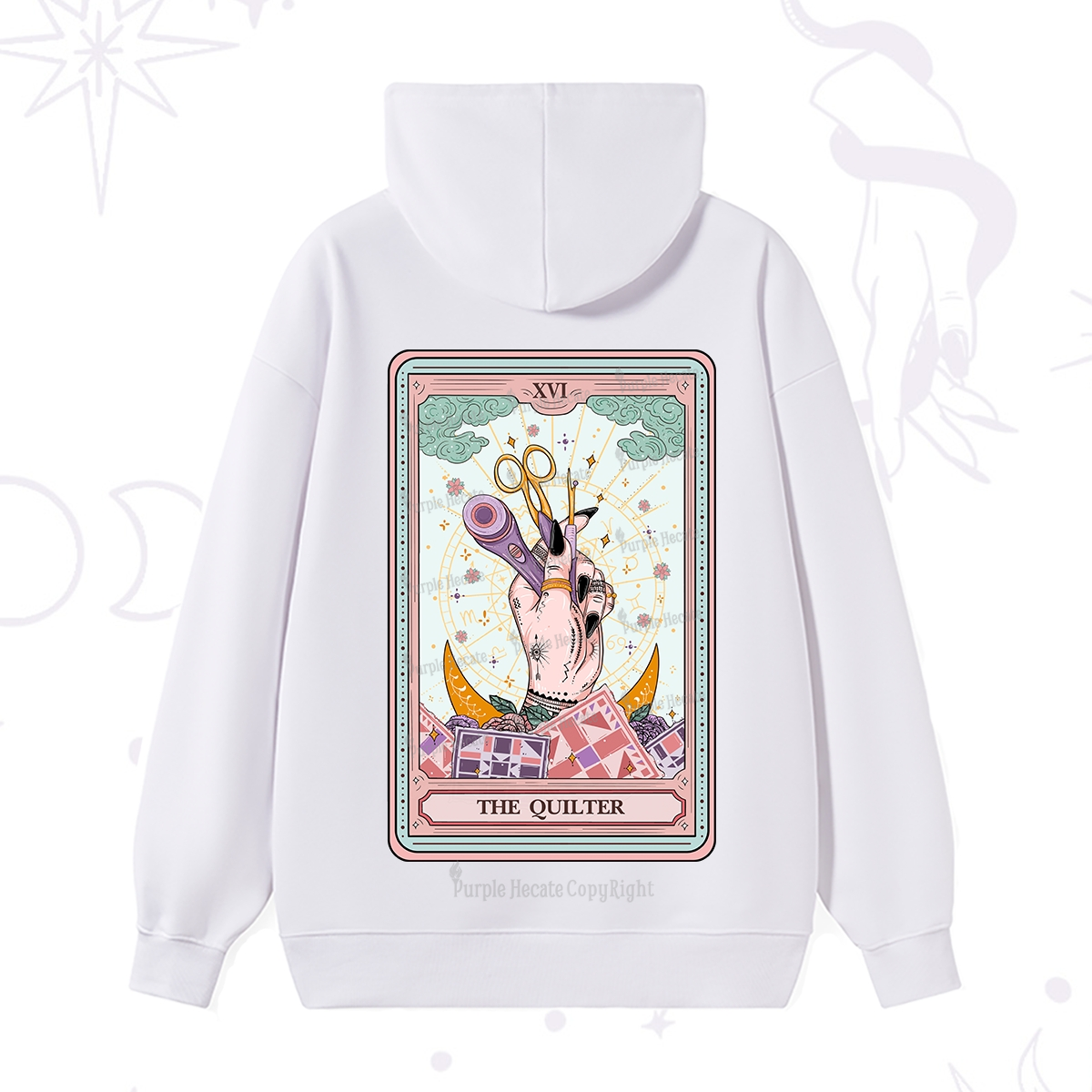 Purplehecate The Quilter Tarot Card Hoodie