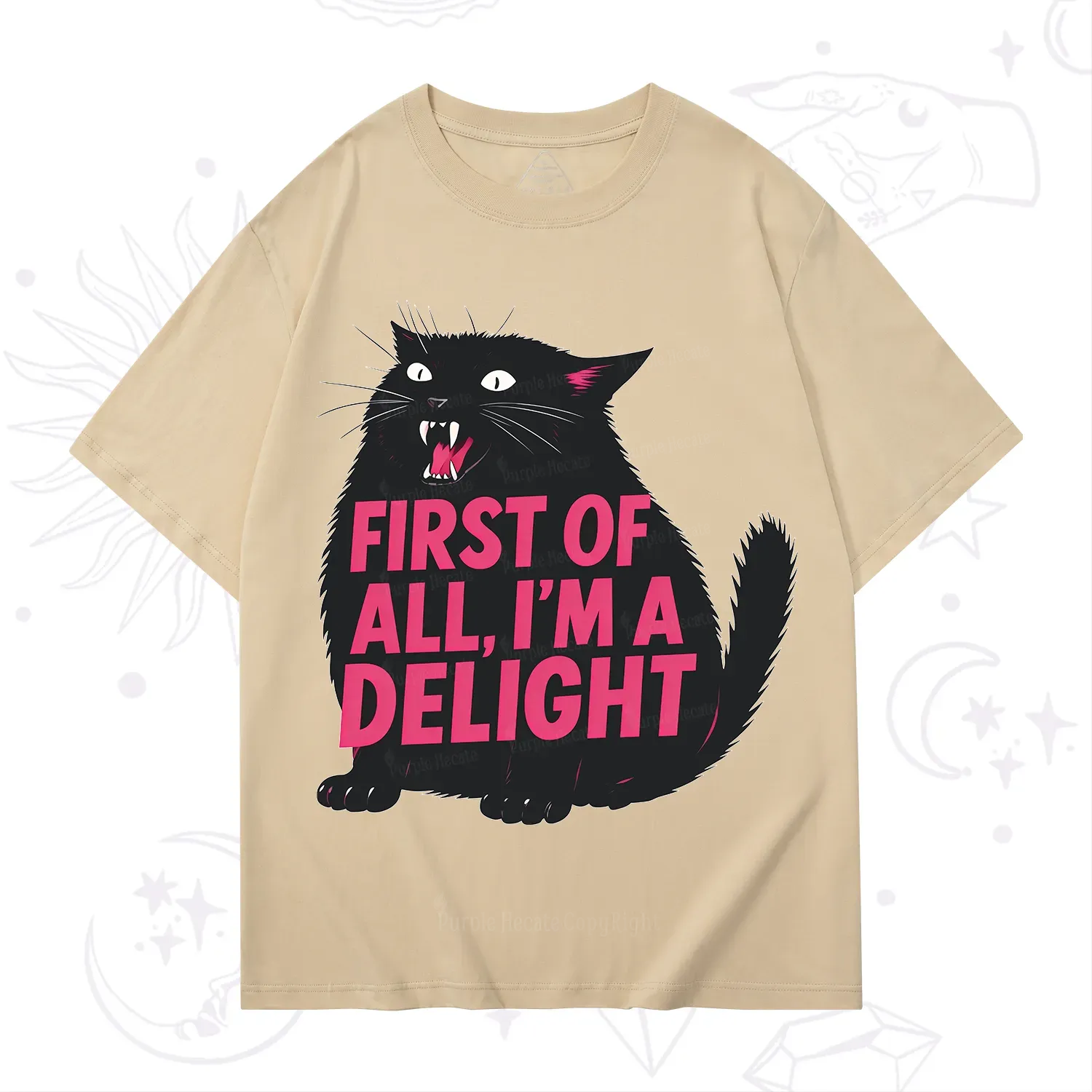 Purplehecate First Of All I'm A Delight Cat T-Shirt