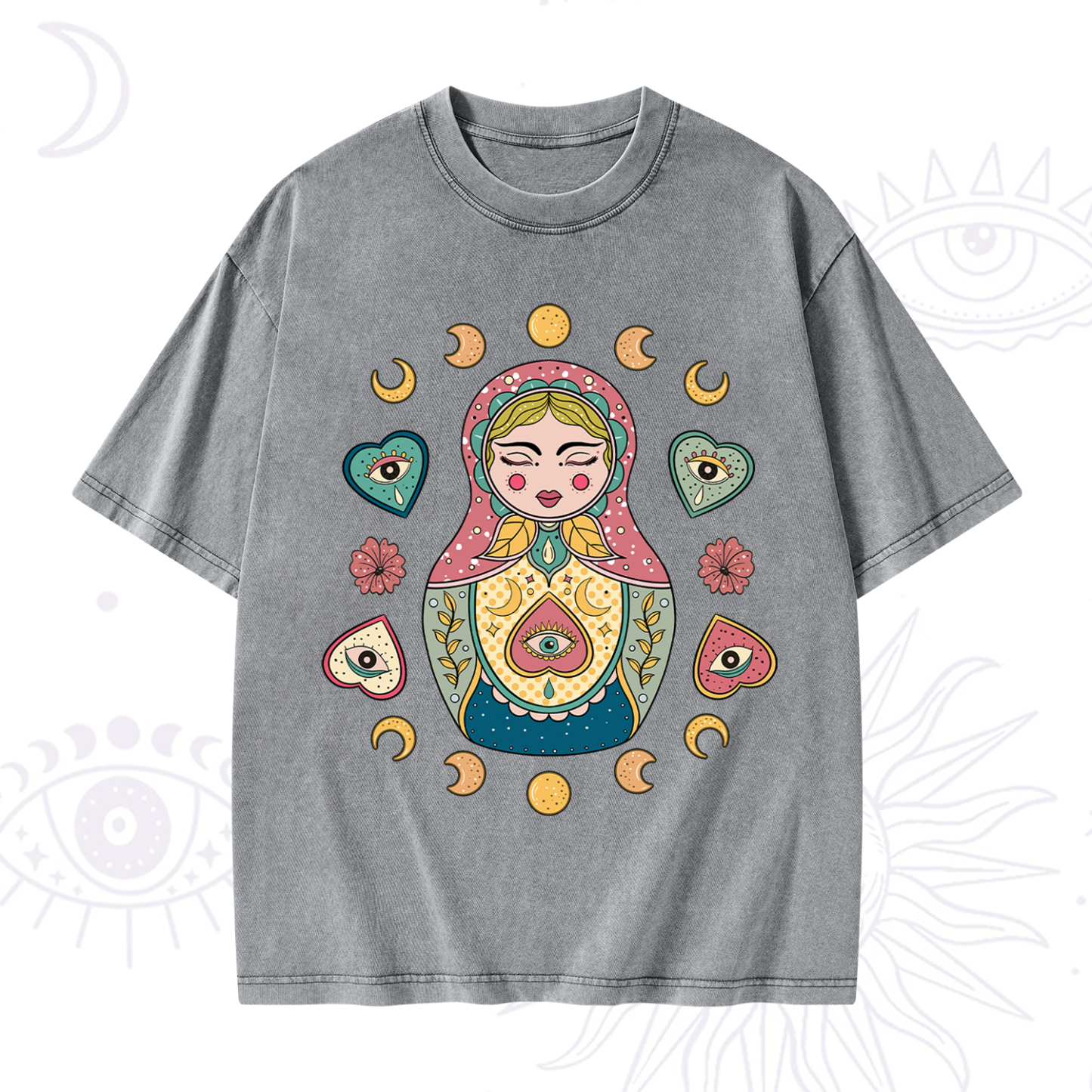 Purplehecate Nesting Doll Washed T-Shirt