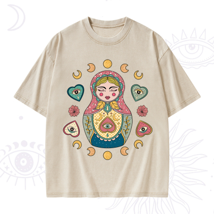 Purplehecate Nesting Doll Washed T-Shirt