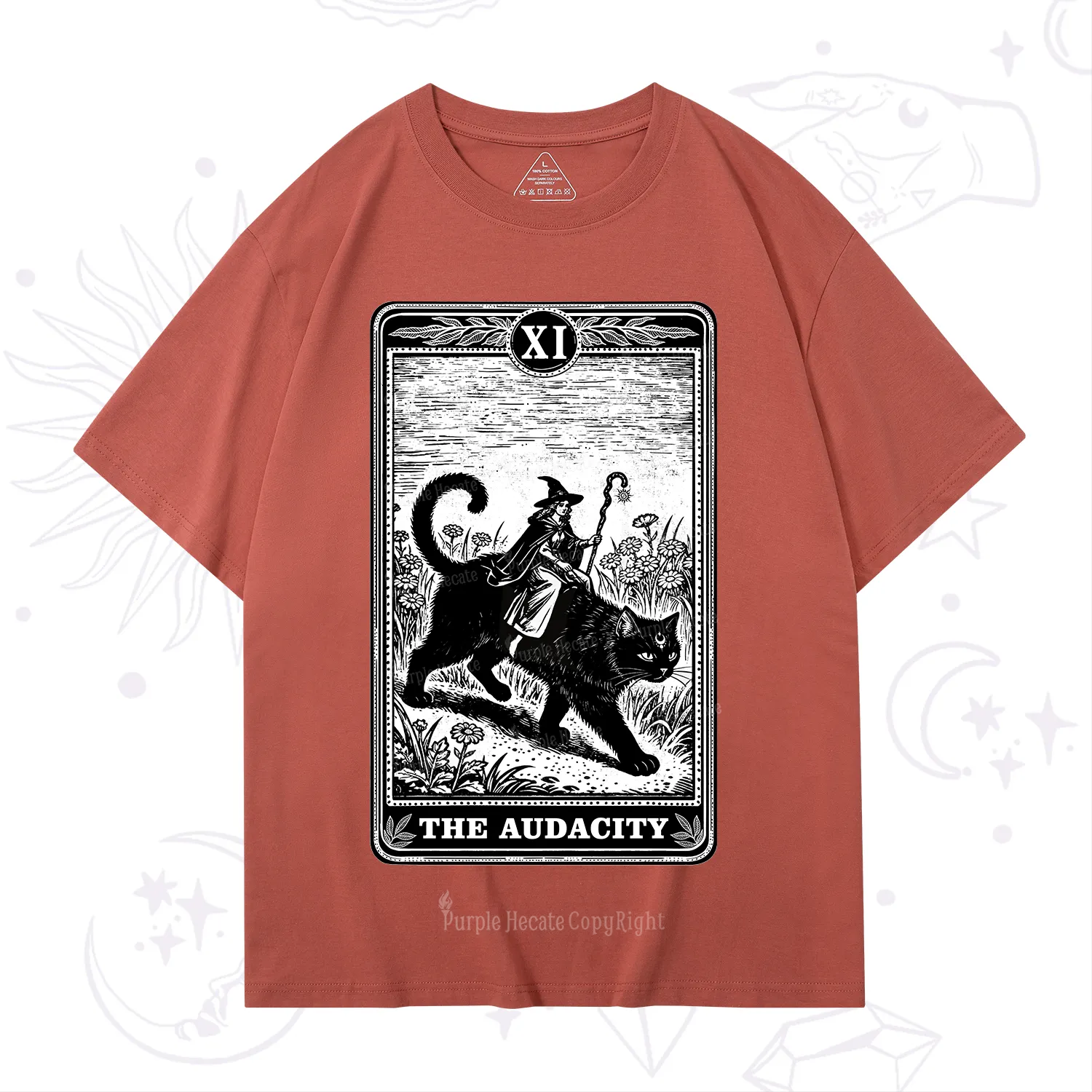 Purplehecate The Audacity Wizard Cat Tarot T-Shirt
