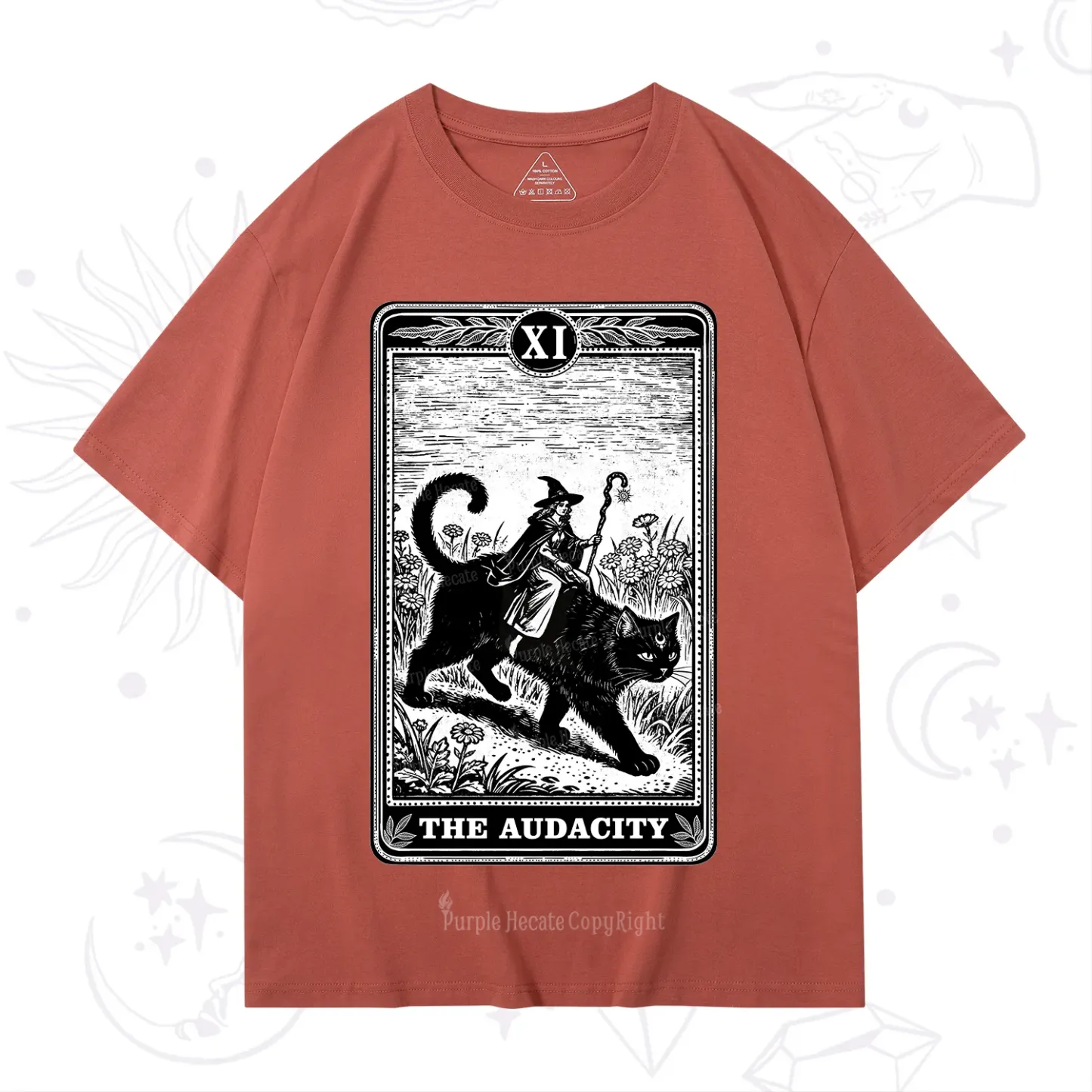 Purplehecate The Audacity Wizard Cat Tarot T-Shirt