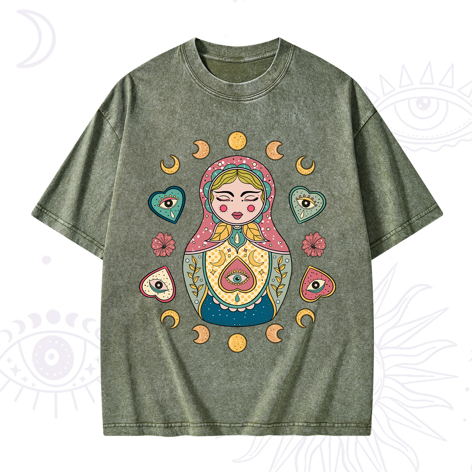 Purplehecate Nesting Doll Washed T-Shirt