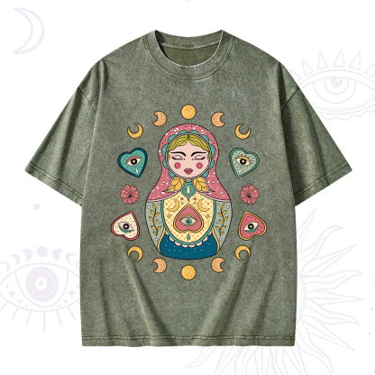 Purplehecate Nesting Doll Washed T-Shirt