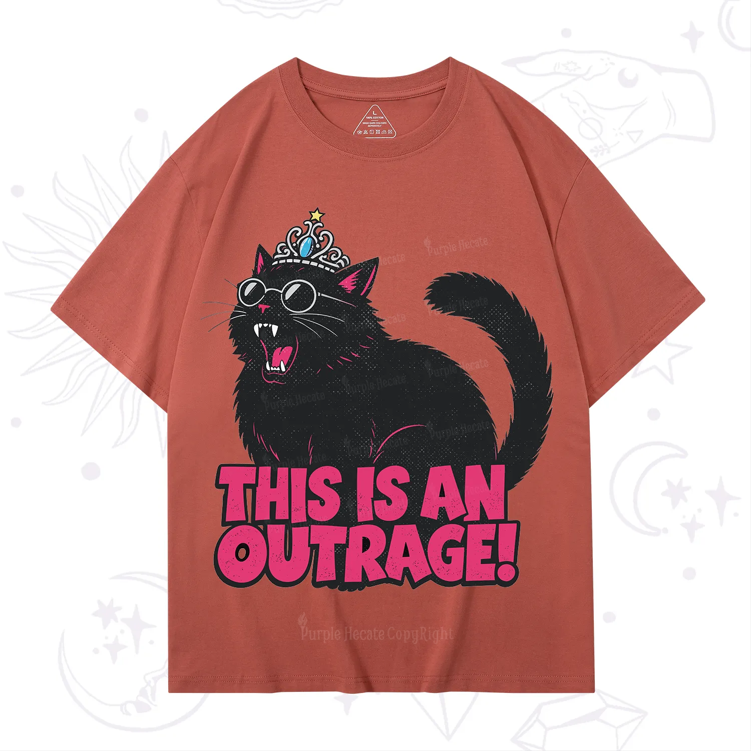 Purplehecate This is an outrage Princess Cat T-Shirt