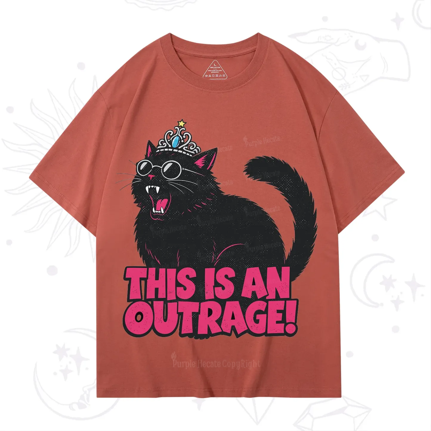 Purplehecate This is an outrage Princess Cat T-Shirt