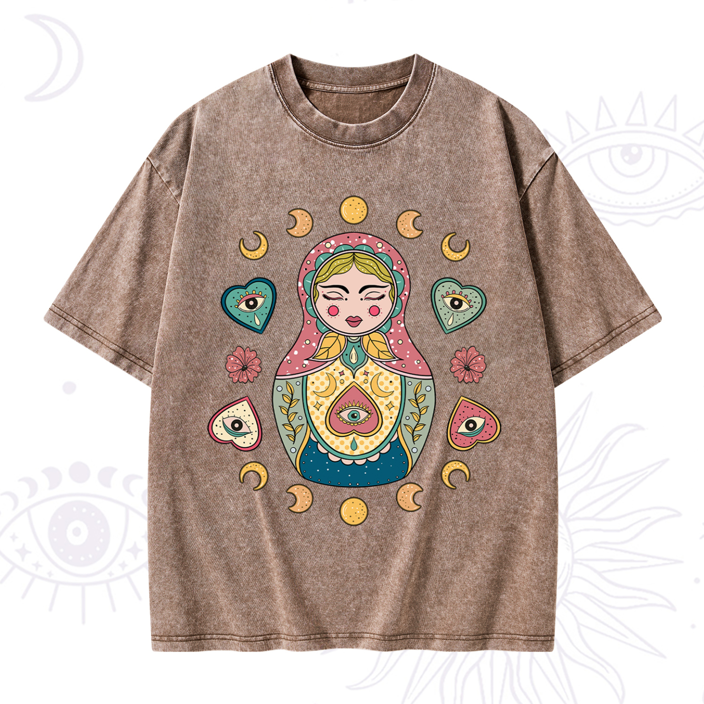 Purplehecate Nesting Doll Washed T-Shirt