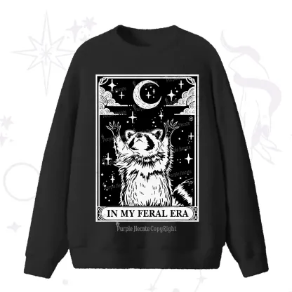 Purplehecate The In My Feral Era Oracle Card Fuzzy Ugly Sweater