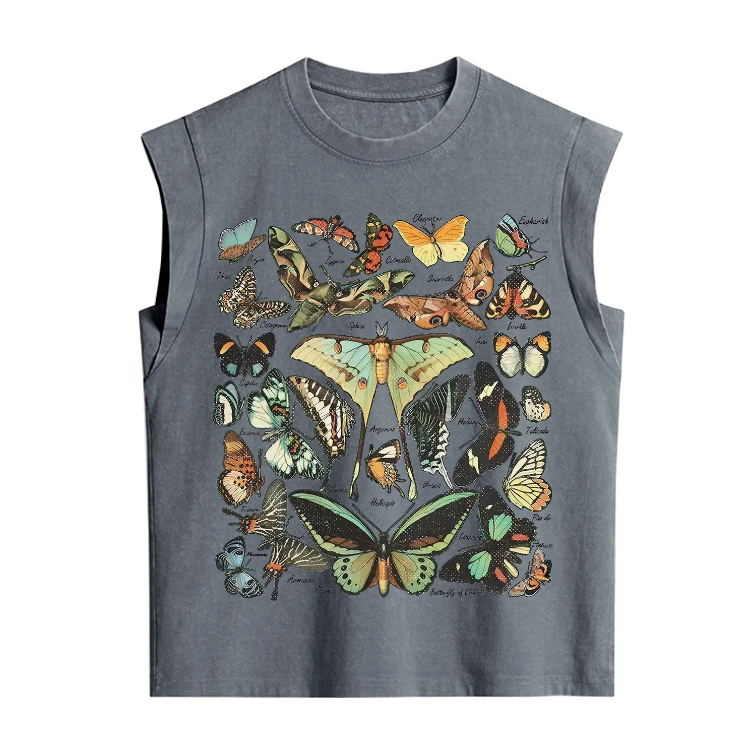 Purplehecate Vintage Butterfly & Moth Vintage Washed Tank