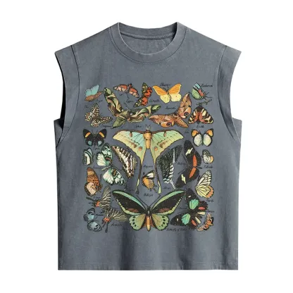 Purplehecate Vintage Butterfly & Moth Vintage Washed Tank