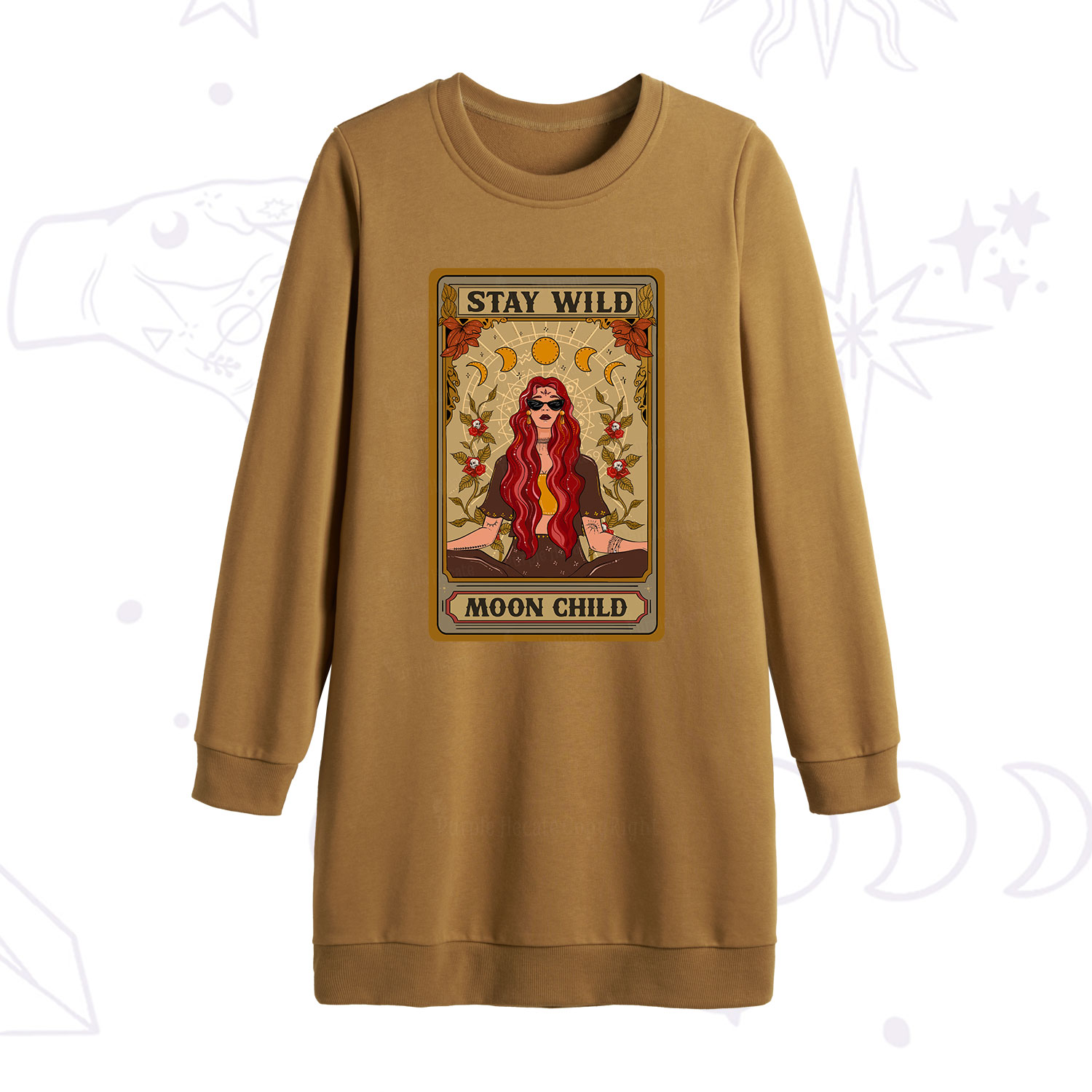Purplehecate The Stay Wild Moon Child Oracle Card Sweatshirt Dress