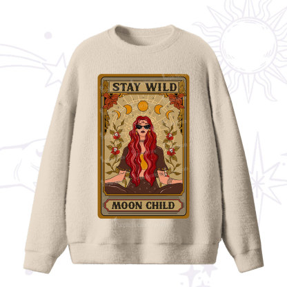 Purplehecate The Stay Wild Moon Child Oracle Card Fuzzy Ugly Sweater