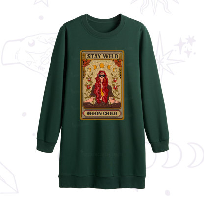 Purplehecate The Stay Wild Moon Child Oracle Card Sweatshirt Dress