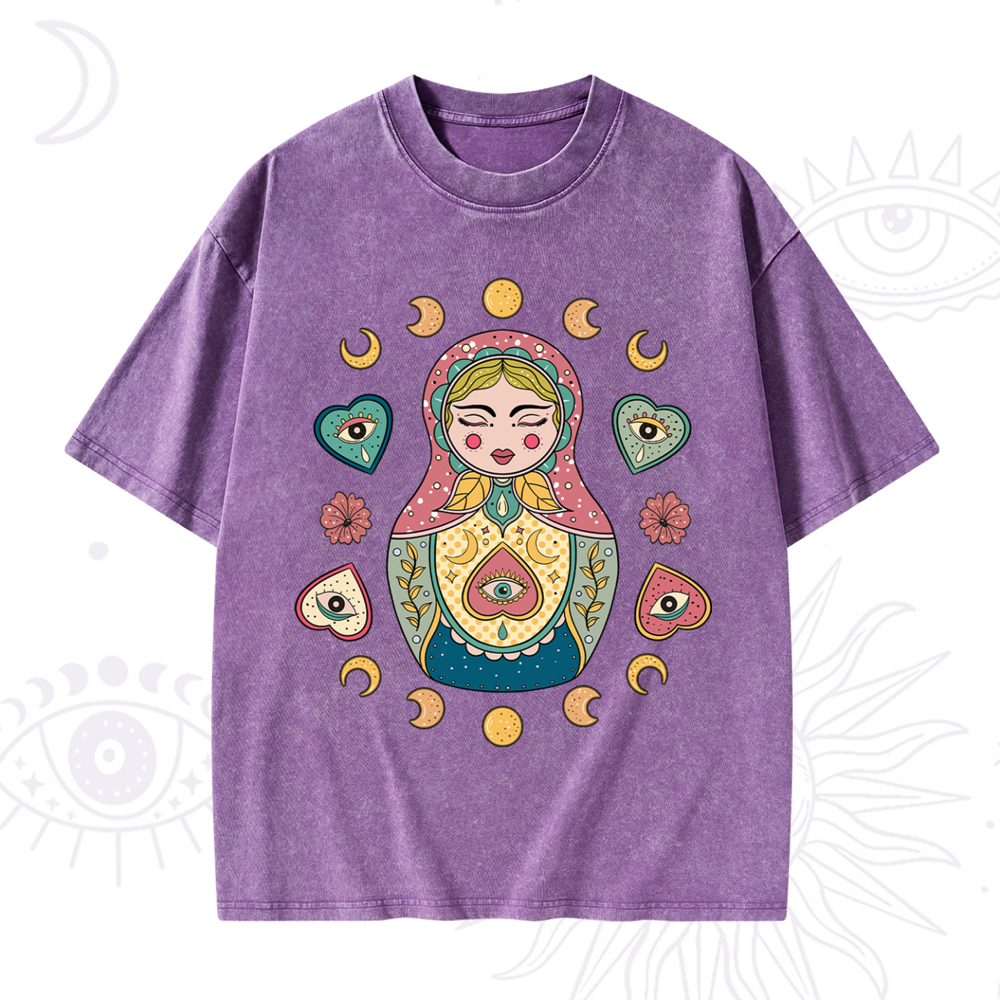 Purplehecate Nesting Doll Washed T-Shirt