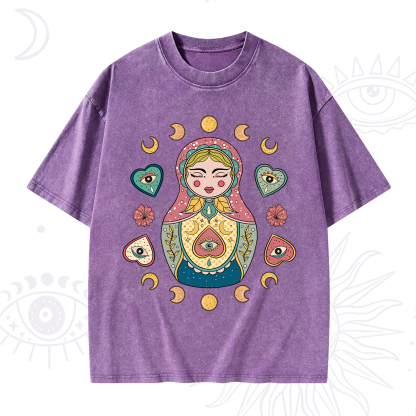 Purplehecate Nesting Doll Washed T-Shirt