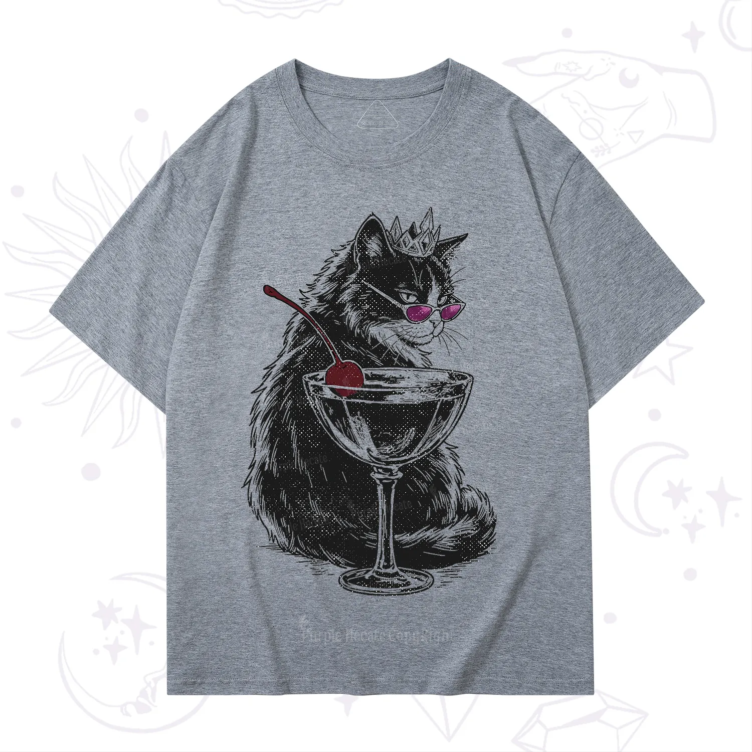 Purplehecate Martini Queen Cat T-Shirt