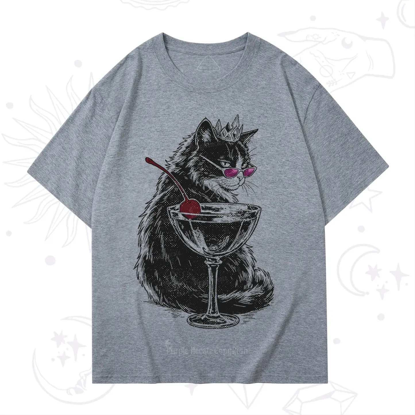 Purplehecate Martini Queen Cat T-Shirt