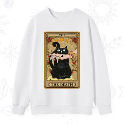 Purplehecate The Death Tarot Black Cat Sweatshirt
