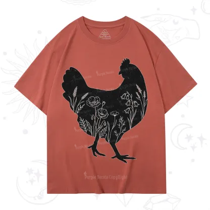 Purplehecate Floral Chicken T-Shirt