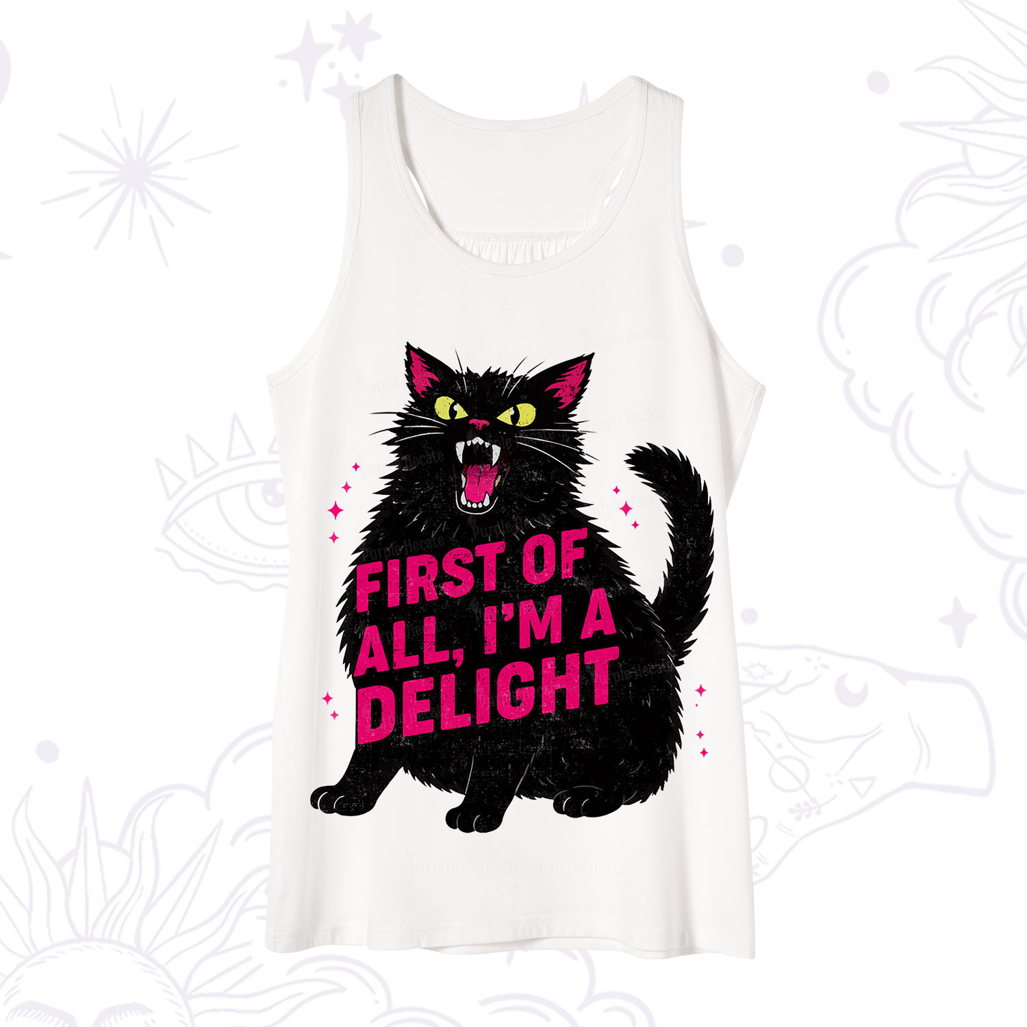 Purplehecate First Of All I'm A Delight Cat Tank