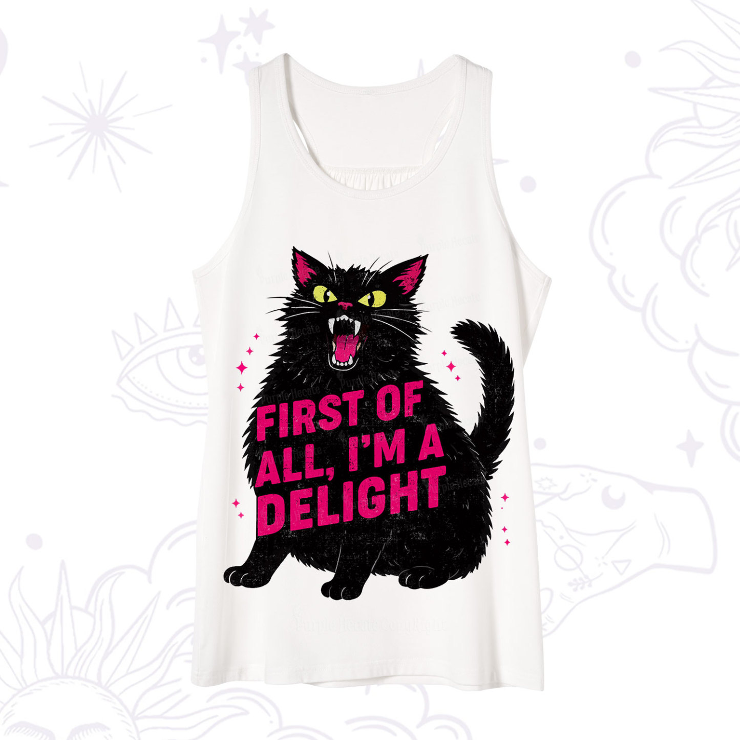 Purplehecate First Of All I'm A Delight Cat Tank
