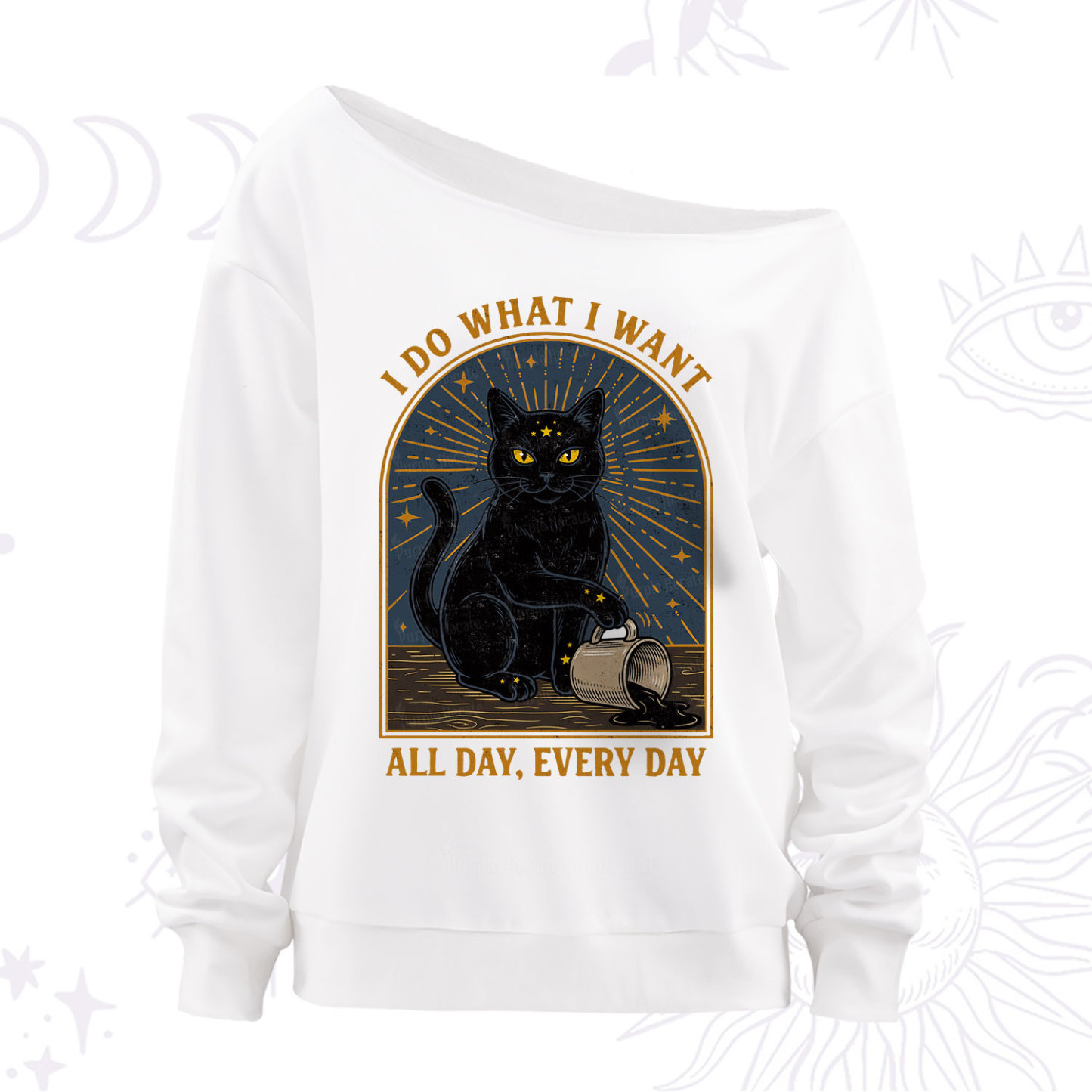 Purplehecate I Do What I What All Day Off The Shoulder Sweatshirt