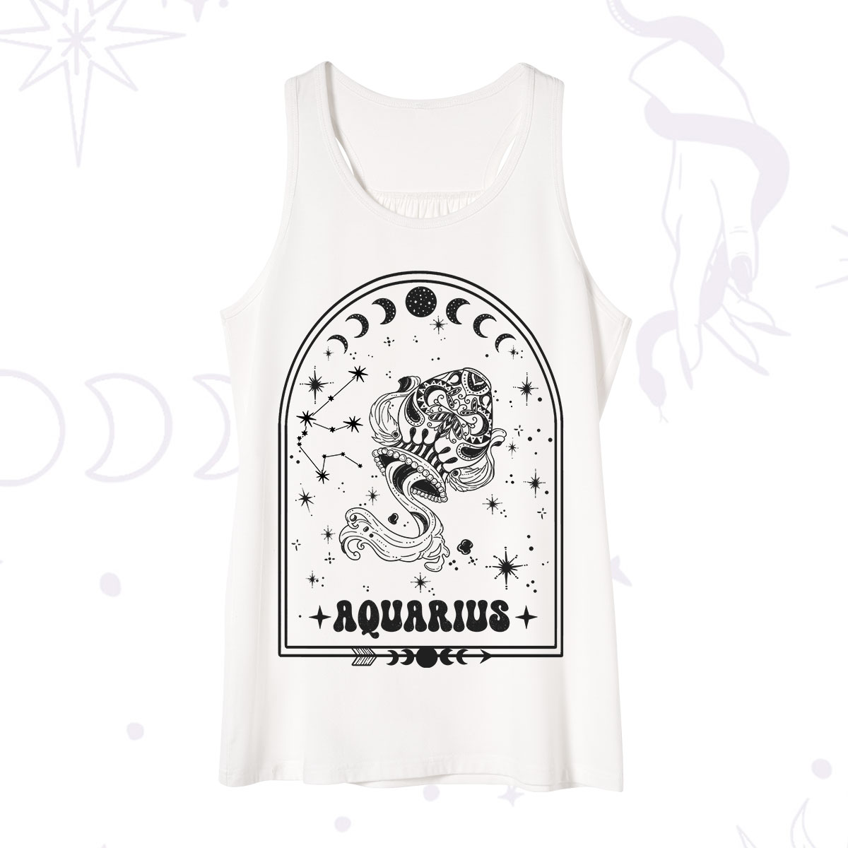 Purplehecate Zodiac Aquarius Under the Stars Tank