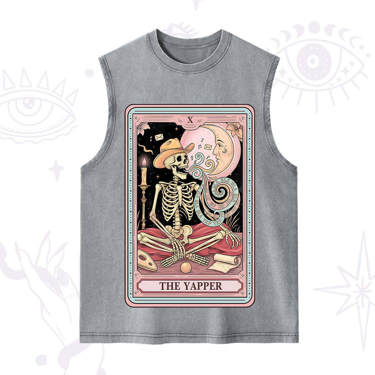 Purplehecate The Skeleton Yapper Tarot Washed Tank