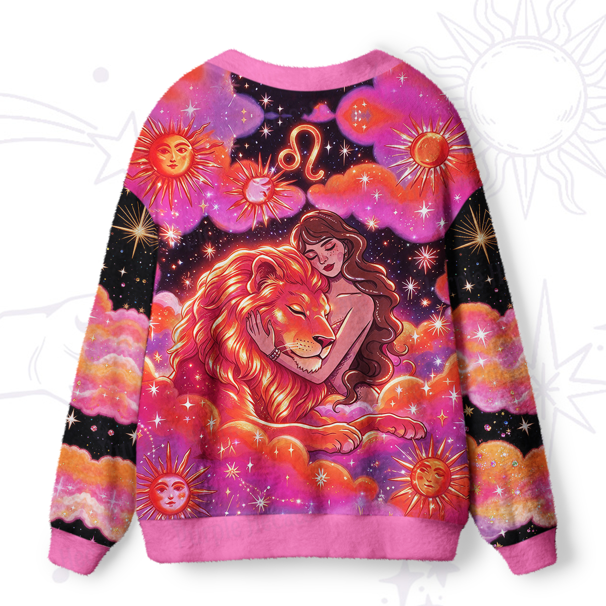 Purplehecate Leo Zodiac Ugly Cardigan Sweaters