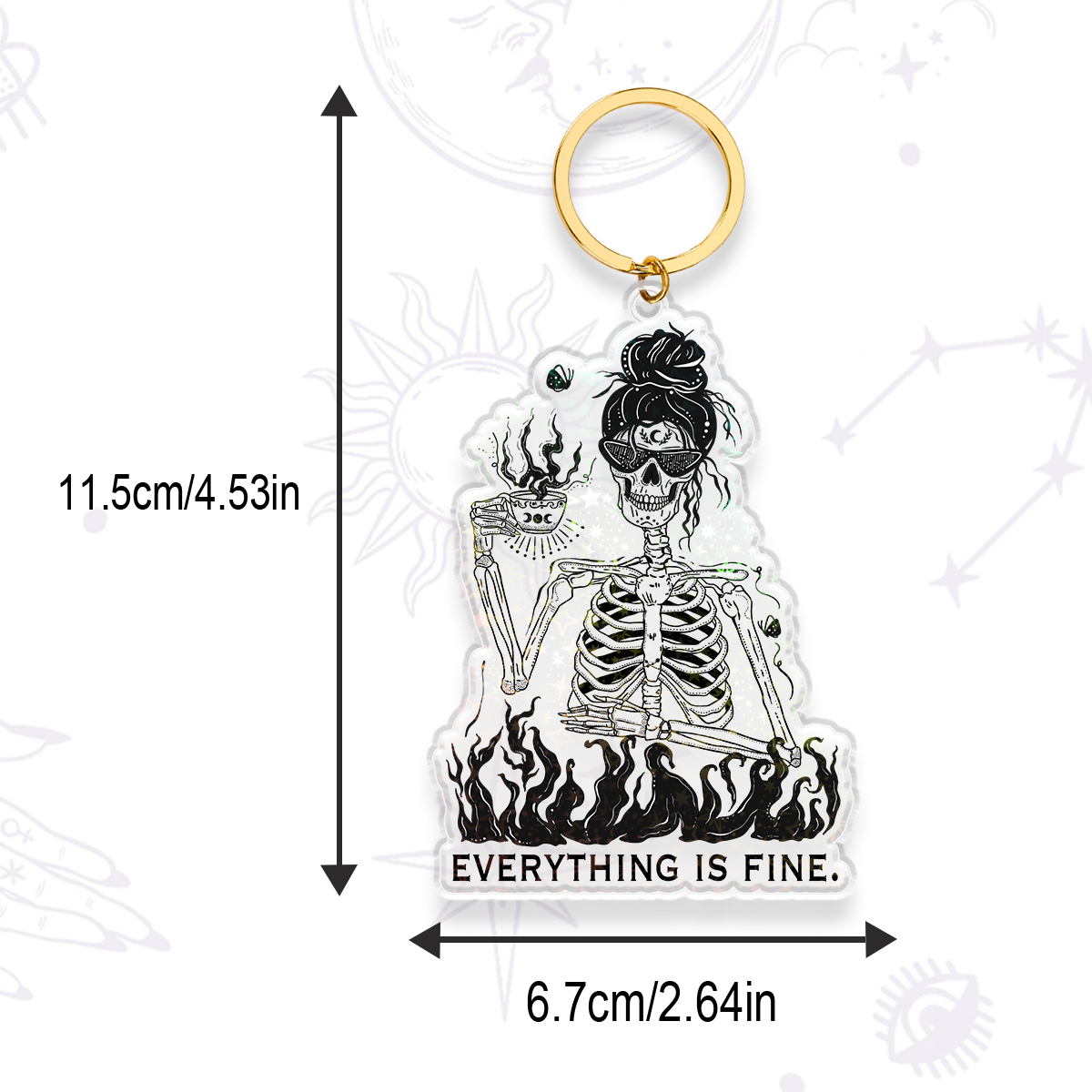 Purplehecate Everything Is Fine Keychain