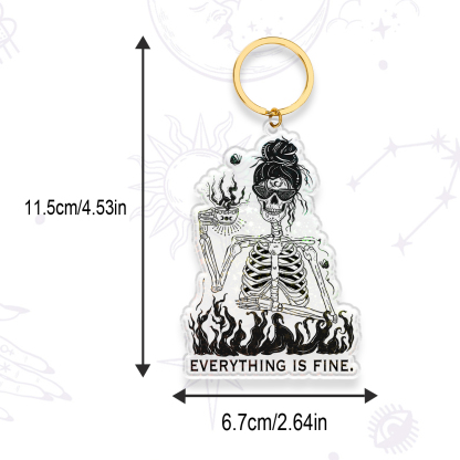 Purplehecate Everything Is Fine Keychain