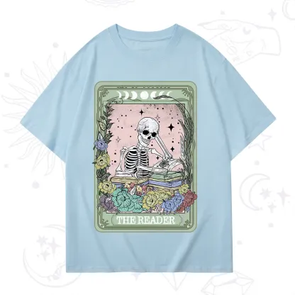Purplehecate The Reader Bookworm Tarot Skeleton T-Shirt