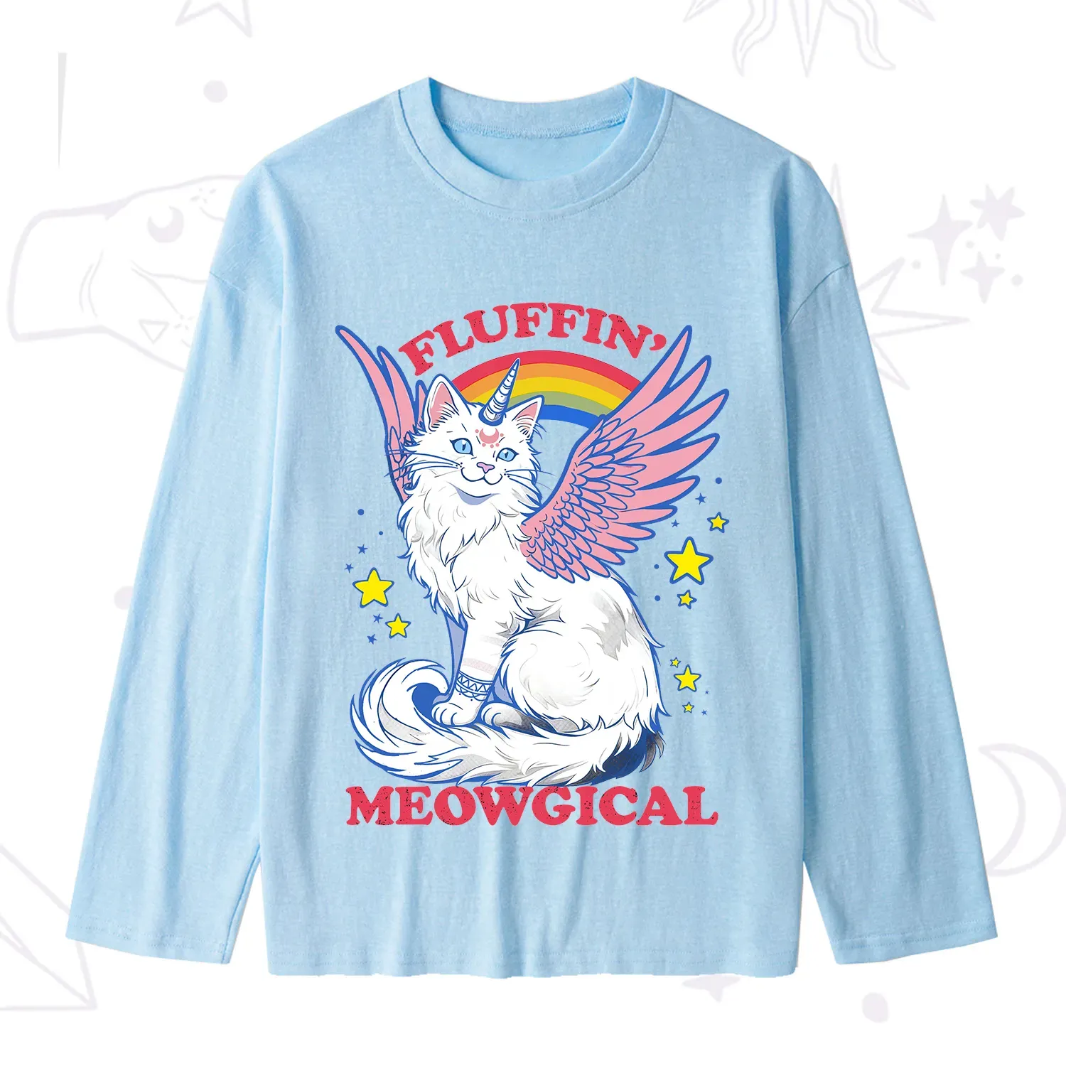 Purplehecate Fluffin Meowgical Slub Long Sleeve T-Shirt