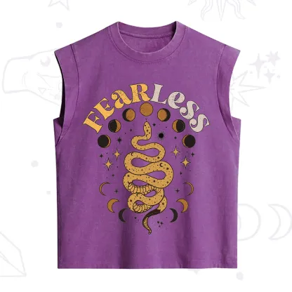 Purplehecate Fearless Serpent of the Moon Phases Vintage Washed Tank