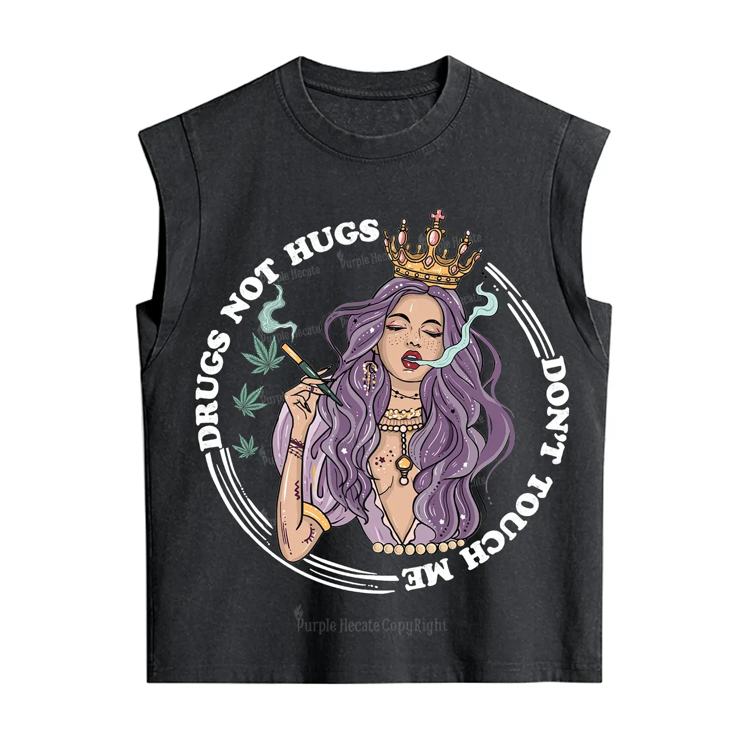 Purplehecate Weed Be Sarcastic Vintage Washed Tank