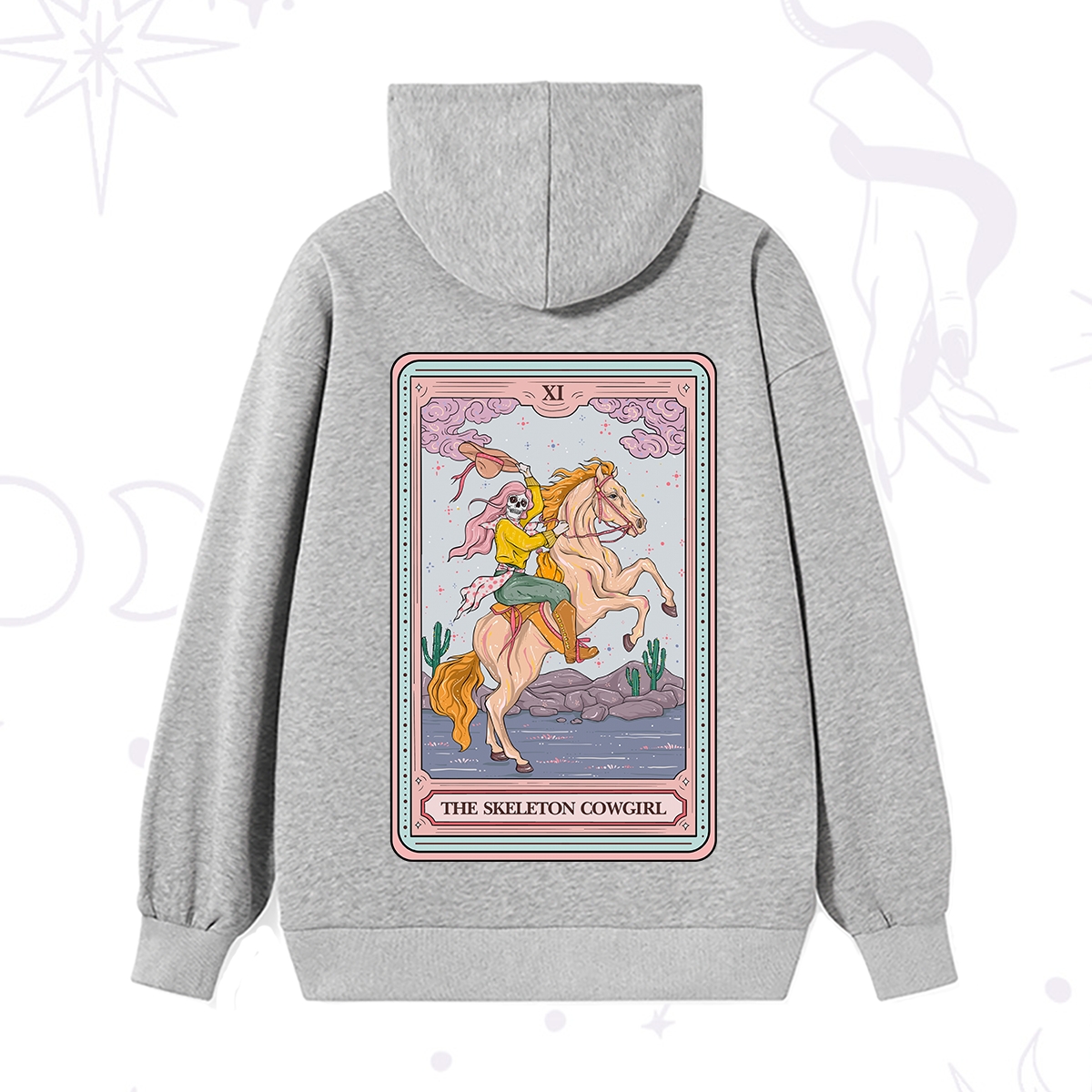 Purplehecate The Skeleton Cowgirl Tarot Card Hoodie