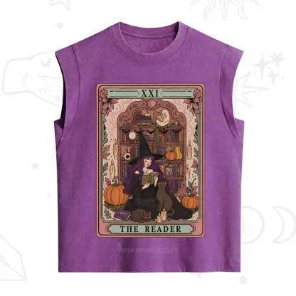 Purplehecate The Reader Tarot Bookish Witch Vintage Washed Tank