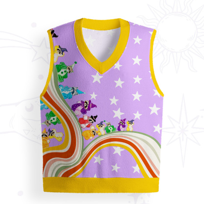 Purplehecate Rainbow Raccoon Star Ugly Sweater Vest