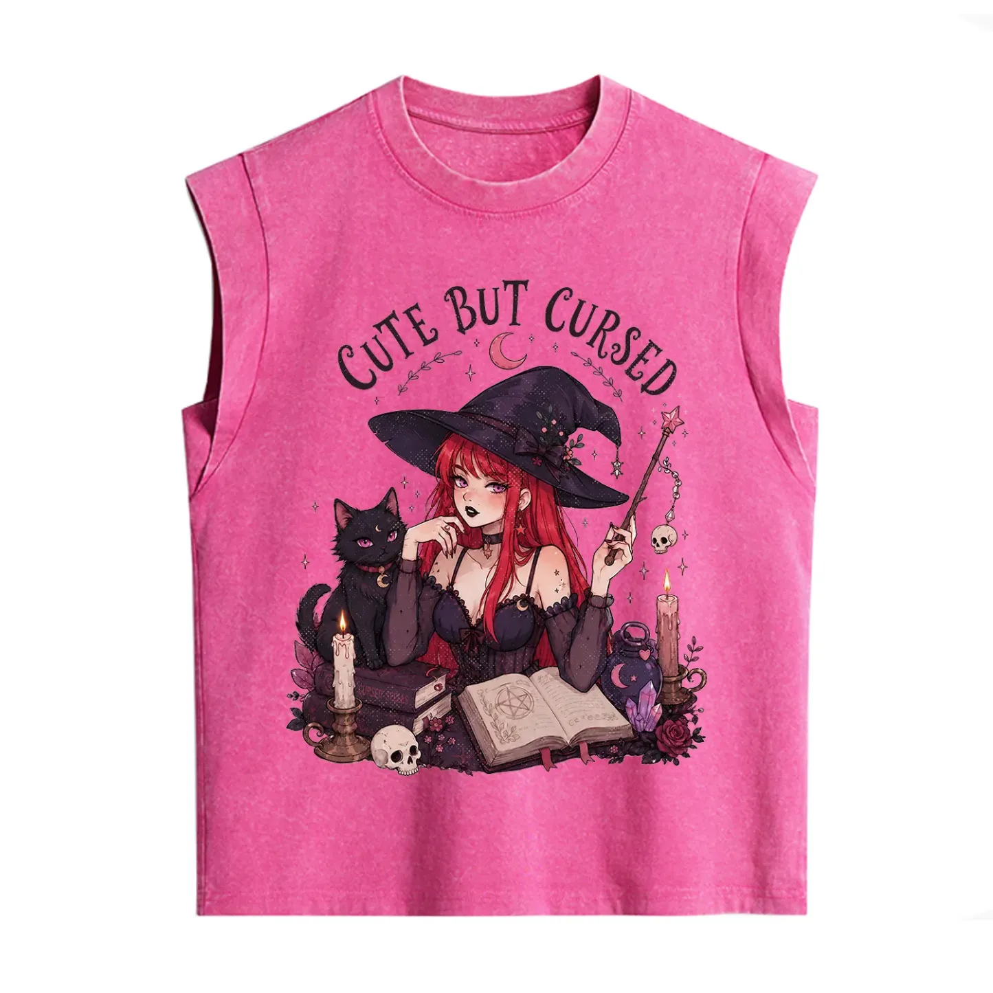 Purplehecate Cute But Cursed Witch Vintage Washed Tank
